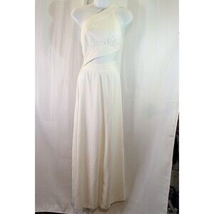 NWT AUTH FARM RIO White Isla One-Shoulder Jumpsuit Sz SMALL S Brasil (B11)